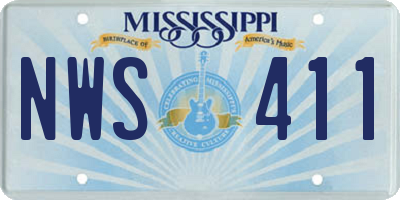MS license plate NWS411