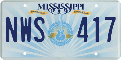 MS license plate NWS417