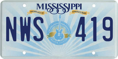 MS license plate NWS419