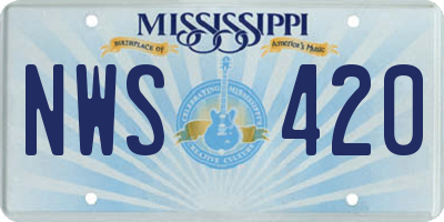MS license plate NWS420