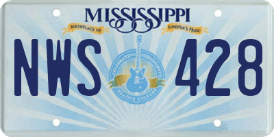 MS license plate NWS428
