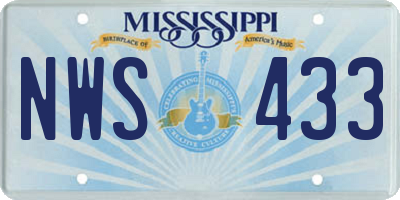 MS license plate NWS433