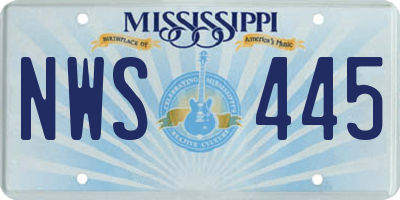 MS license plate NWS445