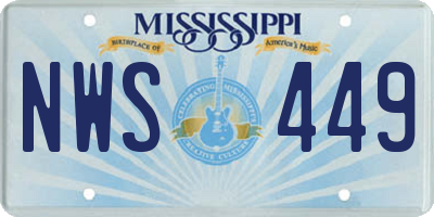 MS license plate NWS449