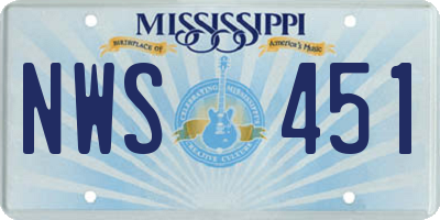 MS license plate NWS451