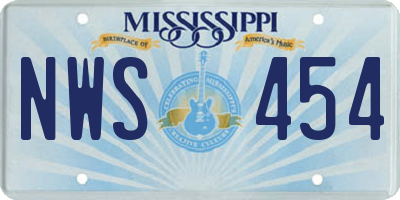 MS license plate NWS454