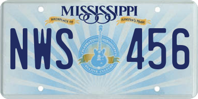 MS license plate NWS456