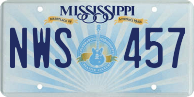 MS license plate NWS457