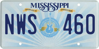 MS license plate NWS460