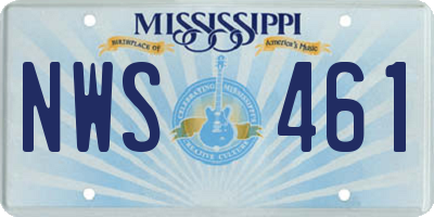 MS license plate NWS461