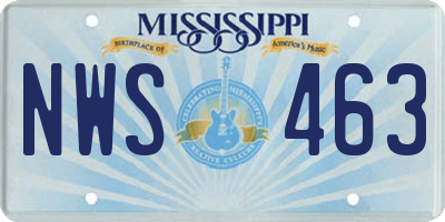 MS license plate NWS463