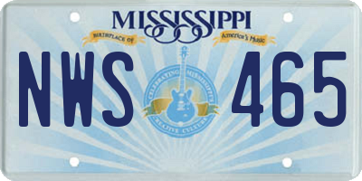 MS license plate NWS465