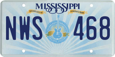 MS license plate NWS468