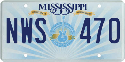 MS license plate NWS470