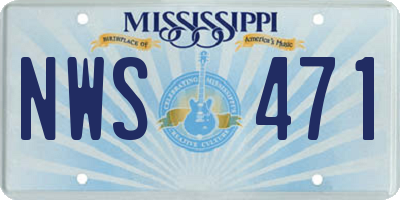 MS license plate NWS471