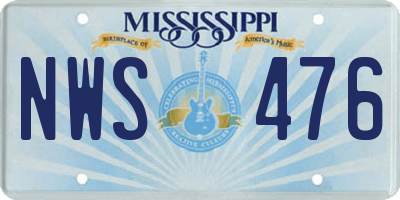 MS license plate NWS476
