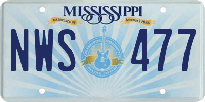MS license plate NWS477