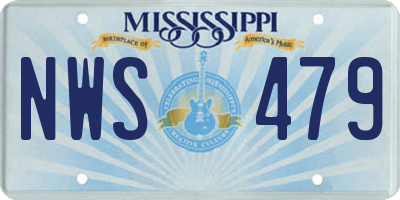 MS license plate NWS479