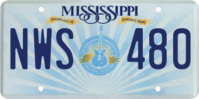 MS license plate NWS480