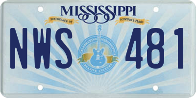 MS license plate NWS481