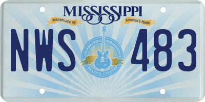 MS license plate NWS483