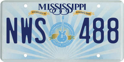 MS license plate NWS488