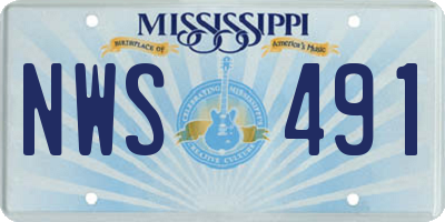 MS license plate NWS491