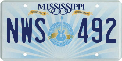 MS license plate NWS492