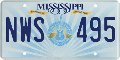 MS license plate NWS495