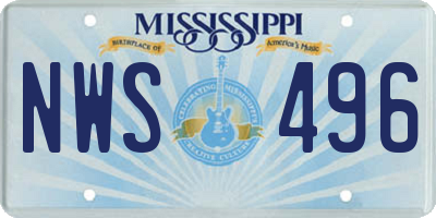MS license plate NWS496
