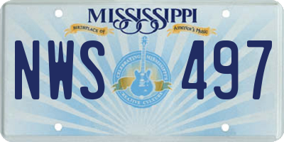 MS license plate NWS497