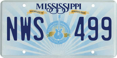 MS license plate NWS499