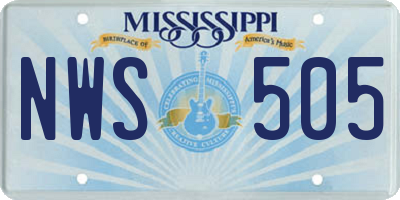 MS license plate NWS505