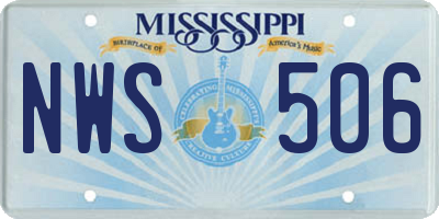MS license plate NWS506