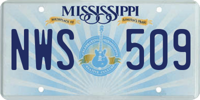 MS license plate NWS509