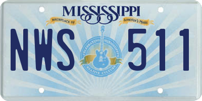 MS license plate NWS511
