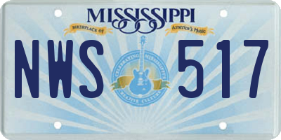 MS license plate NWS517