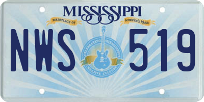 MS license plate NWS519