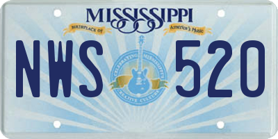 MS license plate NWS520