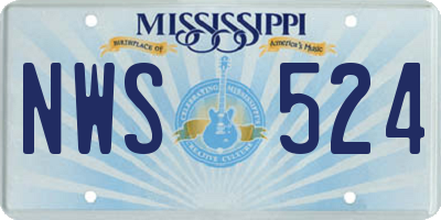 MS license plate NWS524