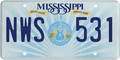 MS license plate NWS531