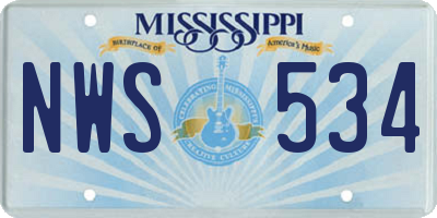 MS license plate NWS534