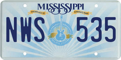 MS license plate NWS535