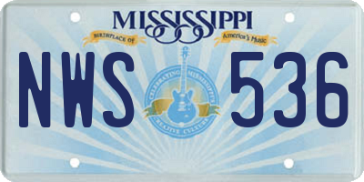 MS license plate NWS536