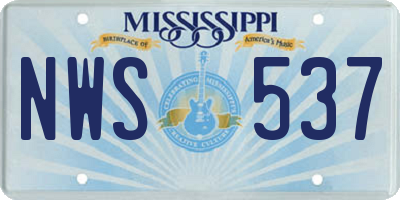 MS license plate NWS537