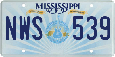 MS license plate NWS539