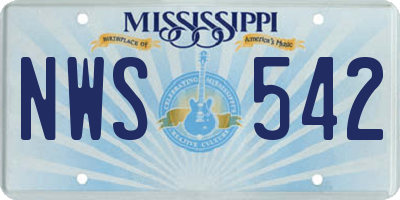 MS license plate NWS542