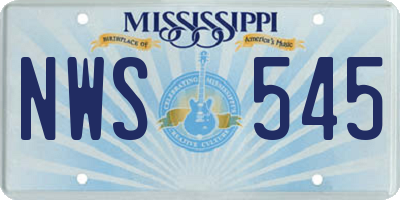 MS license plate NWS545