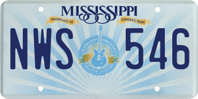MS license plate NWS546