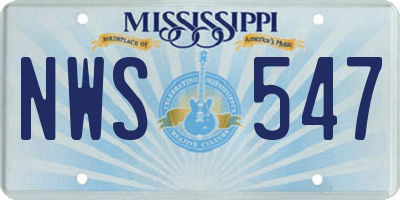 MS license plate NWS547